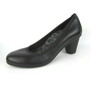 VIONIC Mabrey Black Leather Pumps 10M Heels EUC
